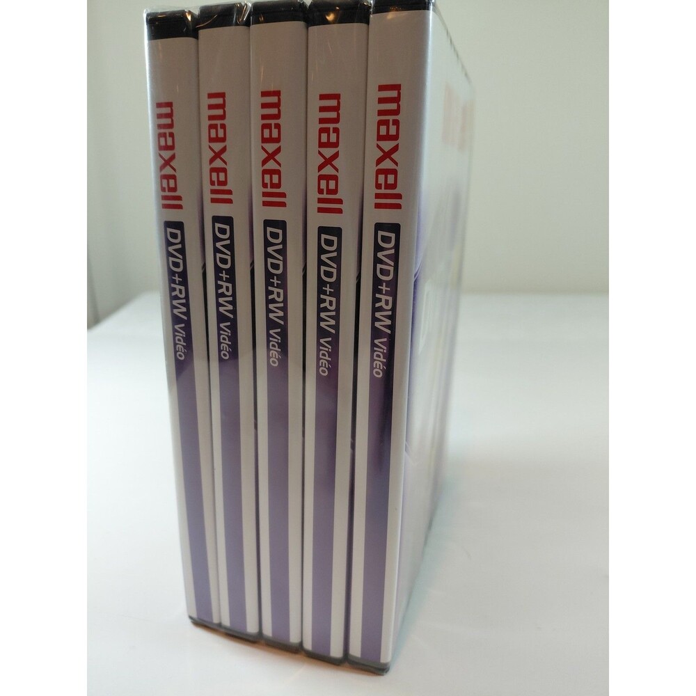 Maxell DVD+RW Video 4.7GB 4x Rewritable Discs 5 Pack New Sealed
